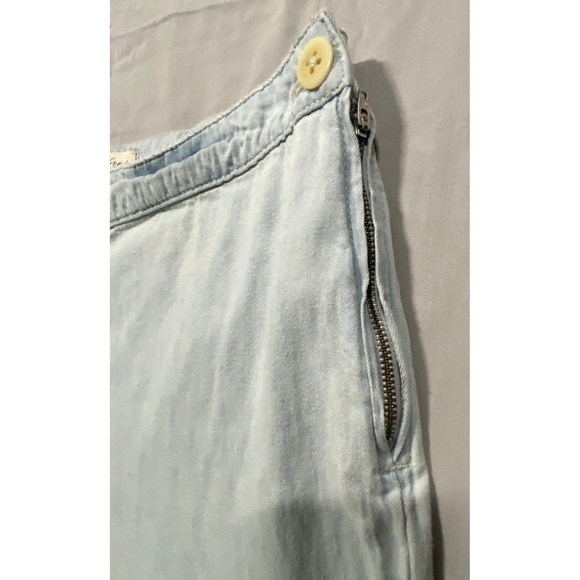 Free People We The Free Tiered Wide Leg Denim Pants Light Wash Blue Womens 6 - Picture 15 of 16